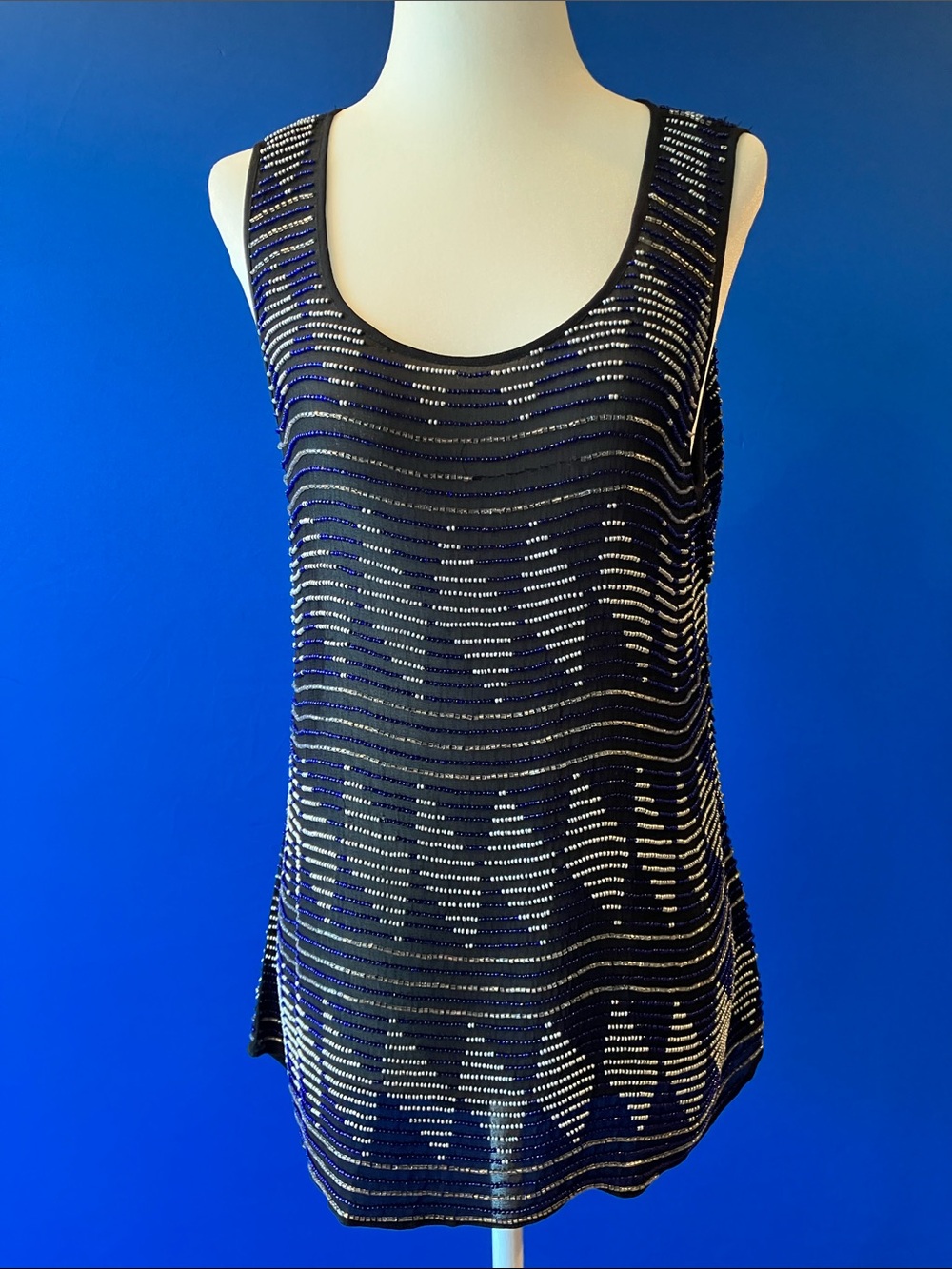 Intricate beaded summer top